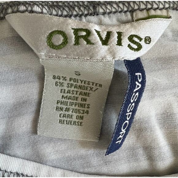 Orvis Striped Long Sleeve Top Crew Neck Gray White Casual Everyday Style - Picture 6 of 6